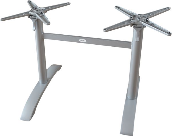 Tischgestell ILSE Doppelwangen - Aluminium Silberoptik 72 x 60 x 102 cm | Tischuntergestell Tischbeine