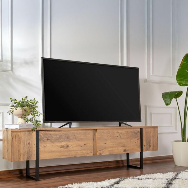 Dmora TV-Schrank Gussola 180 x 29,5 x 50h cm Braun, EIN Regal