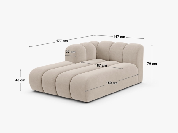 Micadoni Recamiere Lupine 2-Sitzer Rechts Boucle Baloo Beige Bild 5