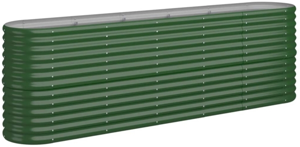 vidaXL Hochbeet Verzinkter Stahl 224x40x68 cm Grün 318898