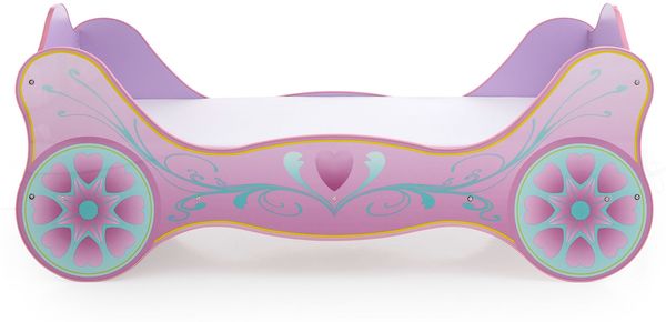 Kinderbett >Saphira< in Rosa aus MDF Glanz lackiert - 94x90x213,4cm (BxHxT) Bild 3
