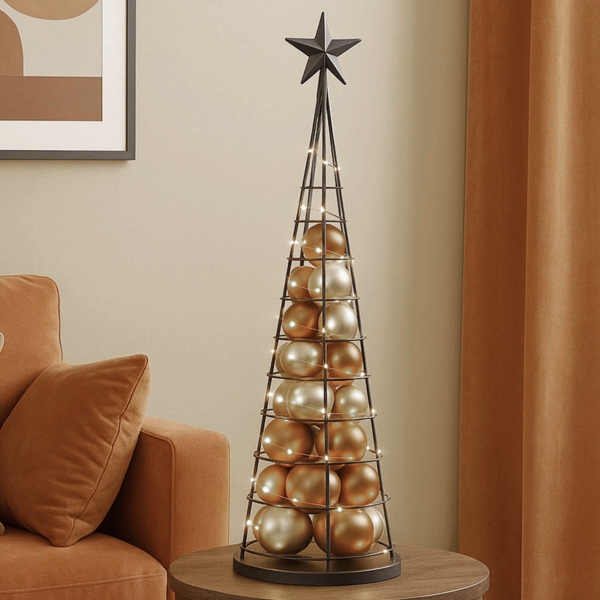 Deko-Baum HWC-O91, Weihnachtsbaum Schmuckbaum Weihnachtsdeko Christbaum zum Beschmücken, Metall 90cm ~ schwarz