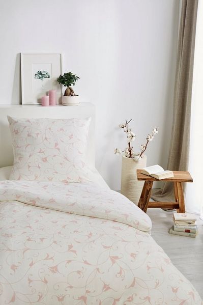 Primera Bettwäsche Bio Crepe Ranken, Seersucker, 2 teilig, mit filigranem Rankenmuster