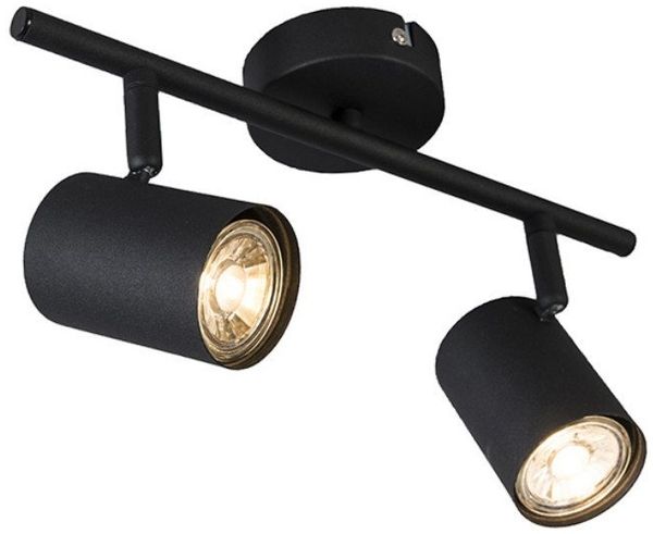 Qazqa LED Aufbaustrahler Jeana, ohne Leuchtmittel, Warmweiß, QAZQA Aufbauspot, gu10, Schwarz, Stahl, Modern