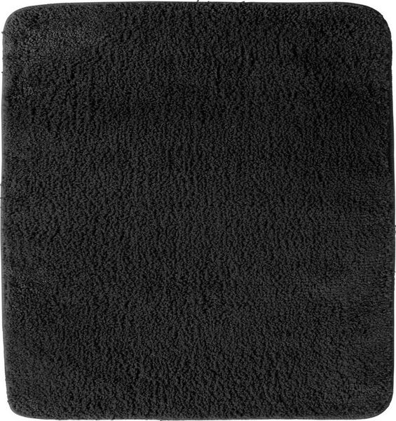 NYVI Badematte WC Vorleger mit Ausschnitt NYVISpa Lasalle Schwarz Toiletten Teppich, Höhe 20 mm, Polyester, Rutschfest, Saugstark, Schnell Trocknend, Fußbodenheizung geeignet