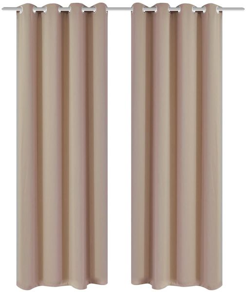 vidaXL Verdunkelungsvorhänge 2 Stk. mit Metallösen 135 x 175 cm Creme 132201