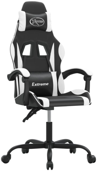 vidaXL Gaming-Stuhl Schwarz und Weiß Kunstleder 3143871