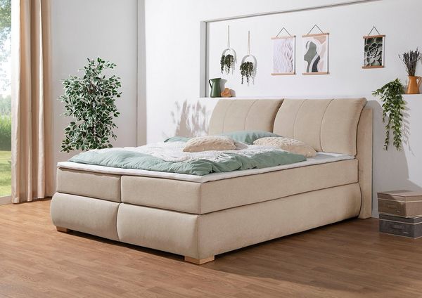 Home affaire Boxspringbett Breitenthal, abnehmbare Rückenkissen mit Klettband