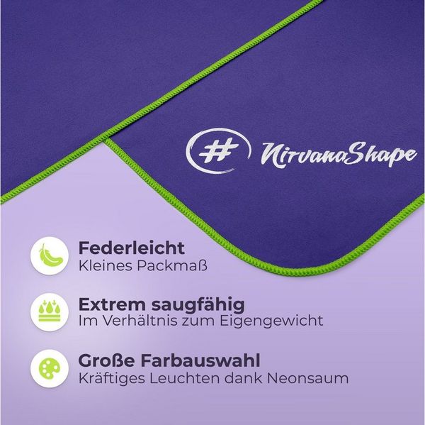 NirvanaShape Sporthandtuch Mikrofaser Handtuch, Badehandtuch, Reisehandtuch, Sporthandtuch, saugfähig, leicht, schnelltrocknend, für Reisen, Fitness, Yoga, Sauna