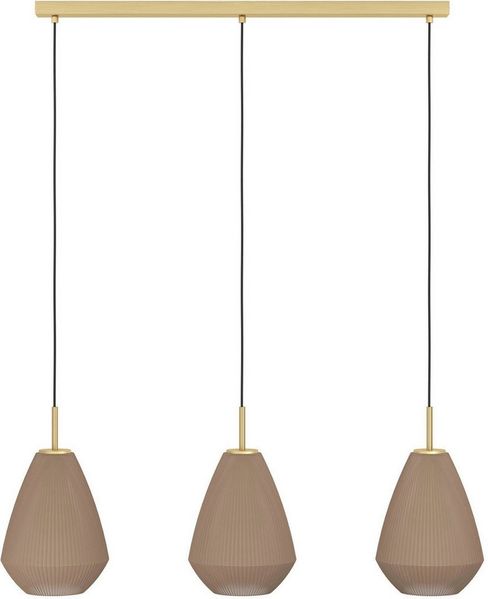 Eglo 900813 Hängeleuchte CAPRAROLA Stahl messing-gebürstet E27 3X40W L:90cm B:20cm H:110cm dimmbar