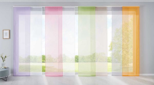 Gardinenbox Schiebegardine (2 St), Paneelwagen, transparent, Flächenvorhänge Voile Transparent inkl. Paneelwagen 85589N2