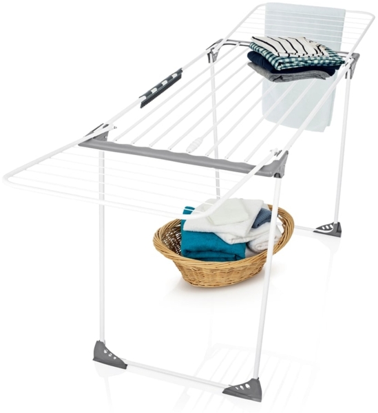 EASYmaxx Wäscheständer XXL ausziehbar bis 260 cm, Standtrockner mit Rollen, Kleidung platzsparend aufhängen klappbar Wäsche trocknen