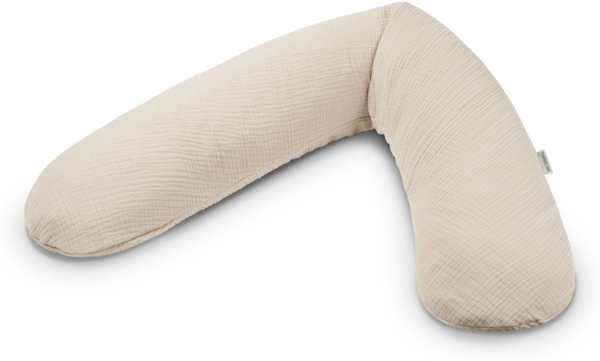 Theraline Stillkissen "Das Original" Microperlen inkl. Bezug 190 cm 192 Sandbeige. Musselin