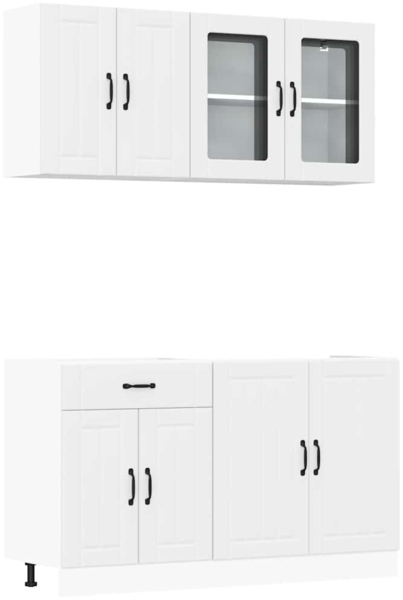 vidaXL 4-tlg. Küchenschrank-Set Lucca Weiß Holzwerkstoff 3314861