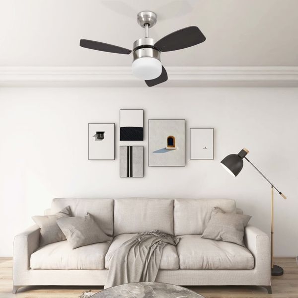 vidaXL Deckenventilator mit Licht und Fernbedienung 76 cm Dunkelbraun 51493