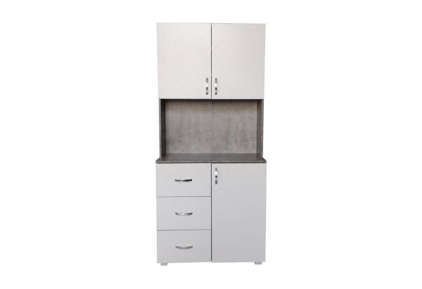 HTI-Living Hochschrank Küchenschrank Weiß/Beton Blanca (Stück, 1-St, 1x Schrank Blanca, ohne Dekoration) Hochschrank Küchenbuffet