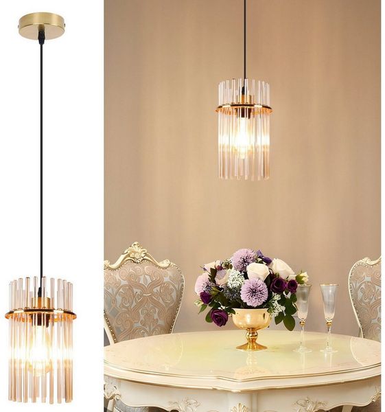 Nettlife Pendelleuchte Restaurant Esstisch 1/2/3/5 Flammig Modern Schwarz/Gold Ø 60cm E27, ohne Leuchtmittel, Esstischlampe für Wohnzimmer Küche