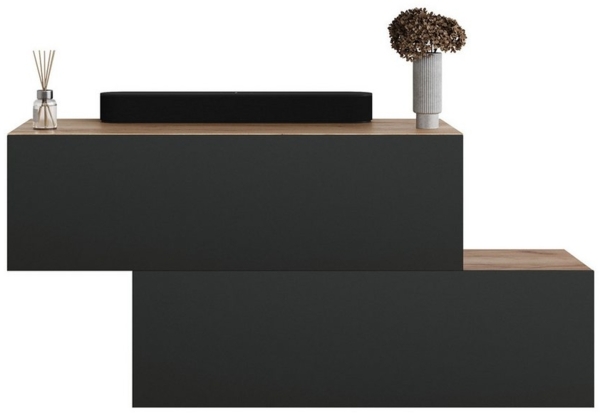 Planetmöbel Garderoben-Set 2x Hängeschrank WEST 100 cm gold eiche / anthrazit, (Garderobenschrank, Wandgarderobe hängend oder stehend), in verschiedenen Farben