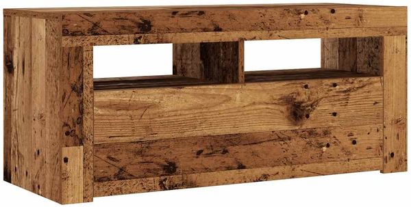 vidaXL TV-Schrank mit LED-Leuchten Altholz-Optik 90x35x40 cm 856321 Bild 6