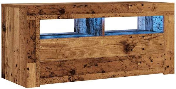 vidaXL TV-Schrank mit LED-Leuchten Altholz-Optik 90x35x40 cm 856321 Bild 3