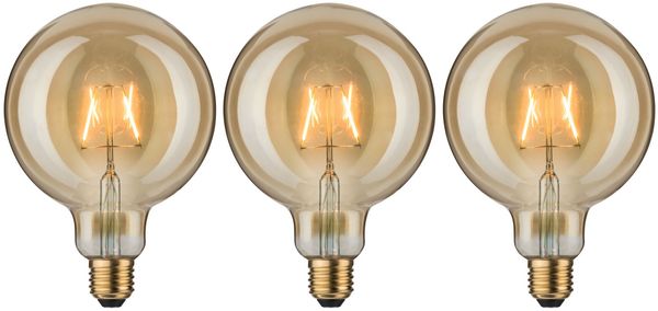 Paulmann 5071 Leuchtmittel Bundle 3x LED Vintage Globe 125 gold 3x2,5Watt E27 230V