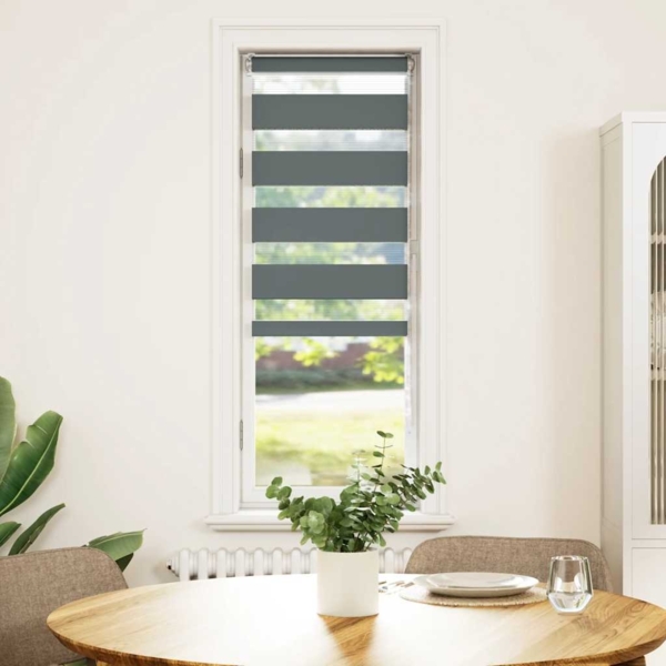 vidaXL Doppelrollo Dunkelgrau 40x100 cm Stoffbreite 35,9 cm Polyester 4014093