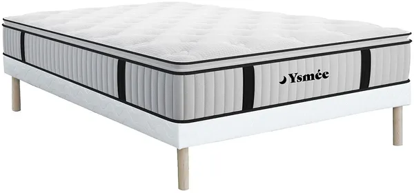 Vente-unique - AMERICAN DREAM Mattress and bed base set Stoff Weiß - B 160 cm x H 31 cm28 cm x L 200 cm