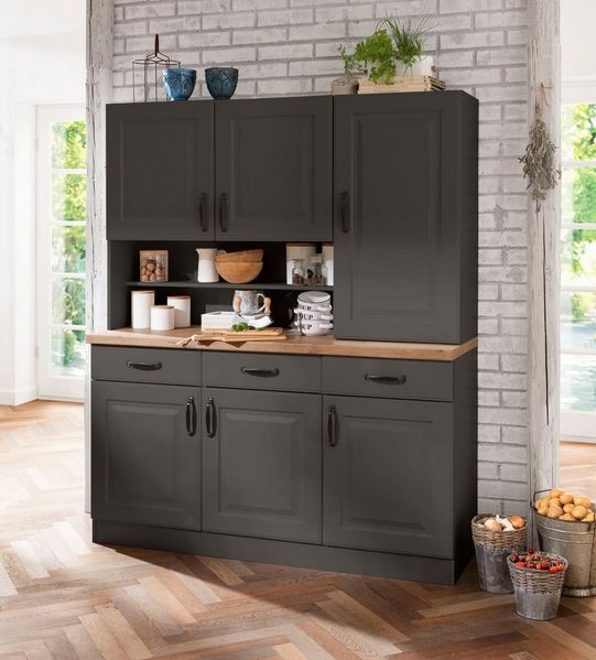 wiho Küchen Küchenbuffet Erla 150 cm breit mit Kassettenfront