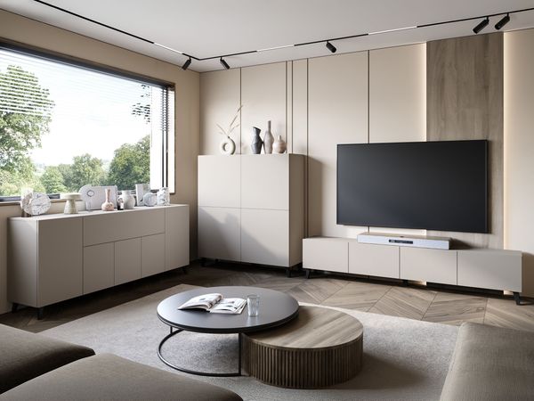 Wohnzimmer-Set Parsea I (Farbe: Cashmerebeige)