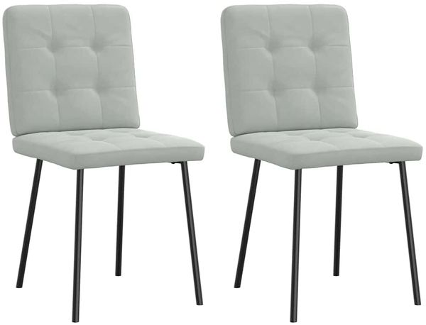 vidaXL Esszimmerstühle 2 Stk. Hellgrau Samt 4101057