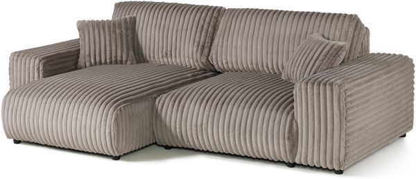 Ecksofa Cord Velours 237x144x79 grau PAULINA