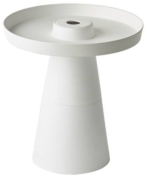 Capata Beistelltisch Tablett weiß, Fuß weiß/weiß