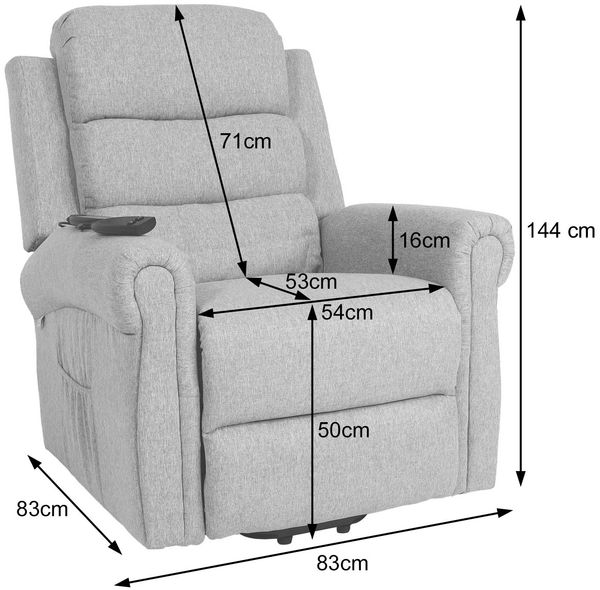 Fernsehsessel HWC-K63, Relaxsessel Sessel, Liegefunktion Aufstehhilfe Massage Heizfunktion, Stoff/Textil ~ beige-braun Bild 4