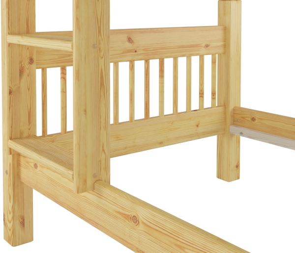 Etagenbett hoher Bettabstand massive Kiefer Zubehör wählbar Liegefläche 90x200 V-60.12-09Ni100Rollrost und Gästebettkasten inkl. Bild 8
