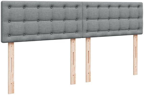 vidaXL Boxspringbett mit Matratze Hellgrau 200x200 cm Stoff 3286801 Bild 7