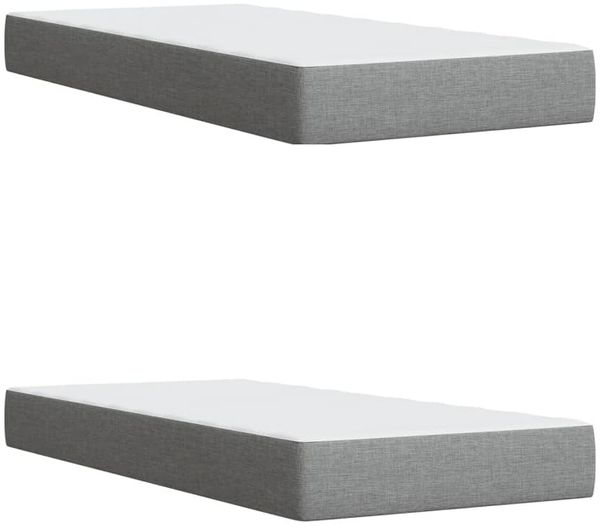 vidaXL Boxspringbett mit Matratze Hellgrau 200x200 cm Stoff 3286801 Bild 9
