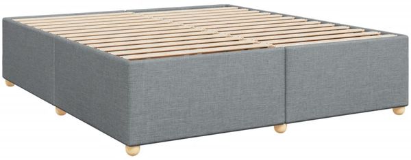 vidaXL Boxspringbett mit Matratze Hellgrau 200x200 cm Stoff 3286801 Bild 8