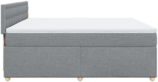 vidaXL Boxspringbett mit Matratze Hellgrau 200x200 cm Stoff 3286801 Bild 5
