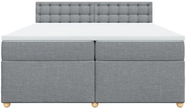 vidaXL Boxspringbett mit Matratze Hellgrau 200x200 cm Stoff 3286801 Bild 4