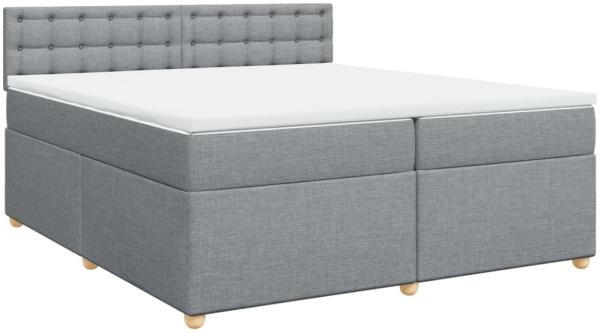 vidaXL Boxspringbett mit Matratze Hellgrau 200x200 cm Stoff 3286801