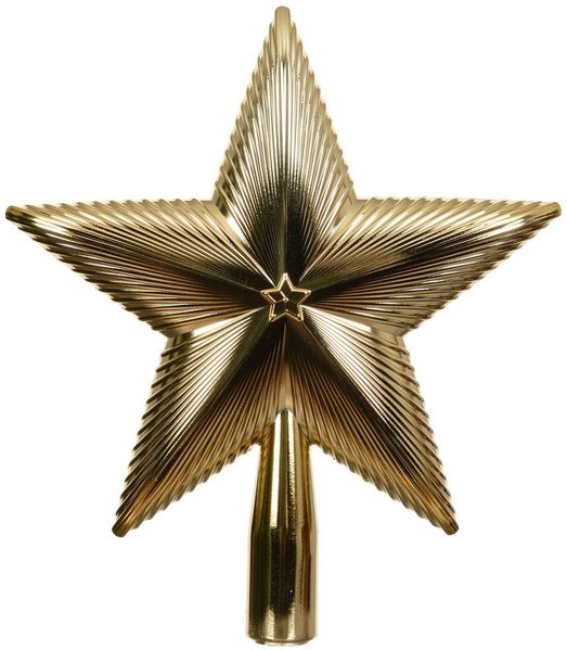 Kaemingk Christbaumspitze, Christbaumspitze Stern Strukturiert 21cm Kunststoff - Hellgold
