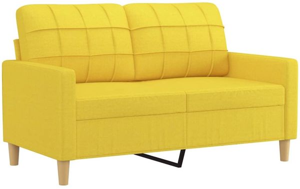 vidaXL 2-tlg. Sofagarnitur mit Kissen Hellgelb Stoff 3201279 Bild 3
