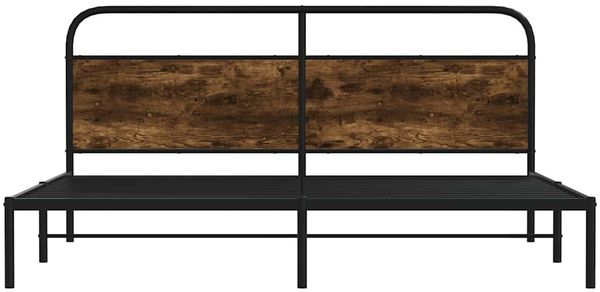 vidaXL Metallbett ohne Matratze Räuchereiche 193x203 cm 3318632 Bild 5