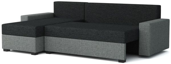 Ecksofa Schlafsofa Sofa AGNETA LUX Stoff Lincoln Dunkelgrau Ottomane Links Bild 3
