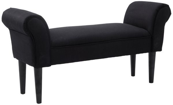 HOMCOM Polsterbank Flurbank für Schlafzimmer (Bettbank, 1-St, Sitzottomane), Schwarz, 102 x 36 x 51 cm