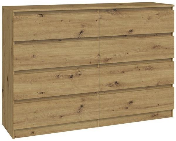 ibonto KOMMODE HANDWERKLICHE EICHE 40x138x97cm (H 97 x T 40 x B 138 cm)