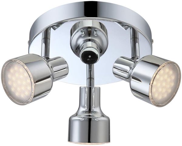 LED Deckenleuchte, Chrom, Spots beweglich, 20 cm
