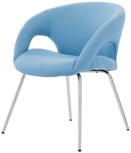 Dmora - Stuhl Bathurst, Wartestuhl mit Armlehnen für das Büro, ergonomischer Wartesitz, 58 x 59 x 72 cm, Hellblau