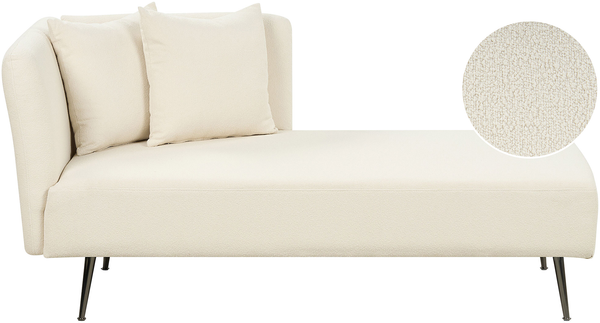 Chaiselongue Bouclé cremeweiß linksseitig RIOM
