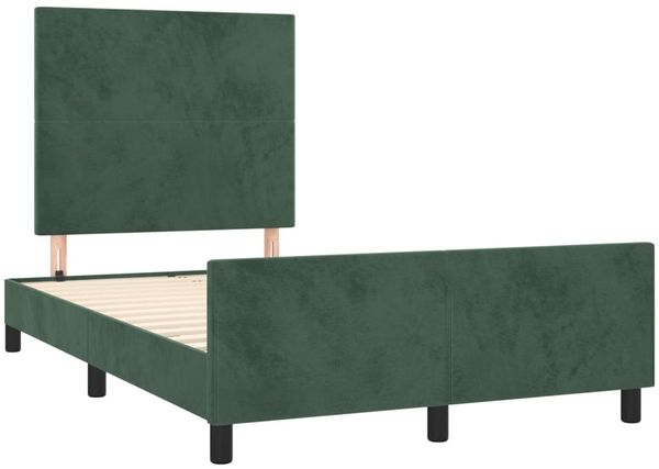 Bettgestell mit Kopfteil Samt Dunkelgrün 120x200 cm Bild 4
